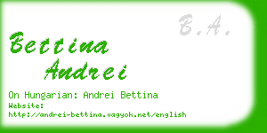 bettina andrei business card